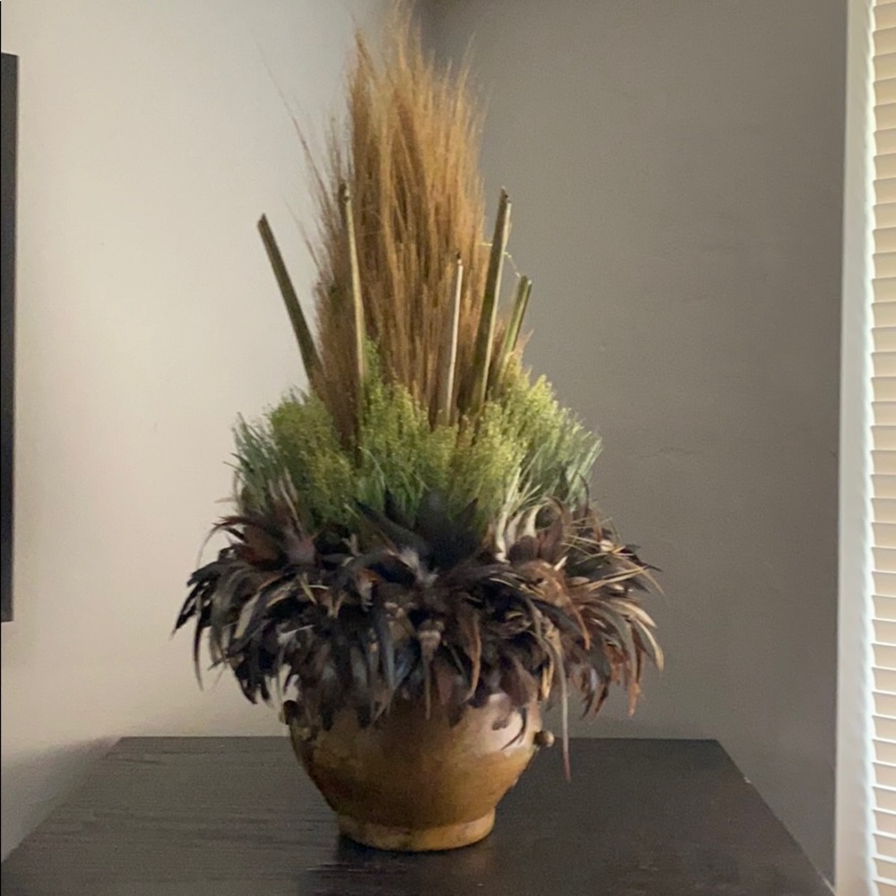 Dried Floral Arrangement with feathers